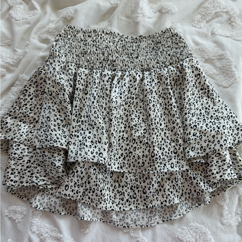Altar’d state silk leopard print skirt